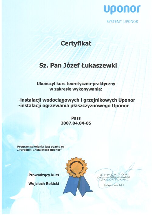 Certyfikat autoryzacji nr 3