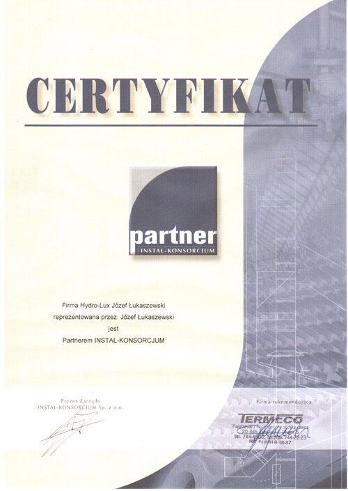 Certyfikat autoryzacji nr 8